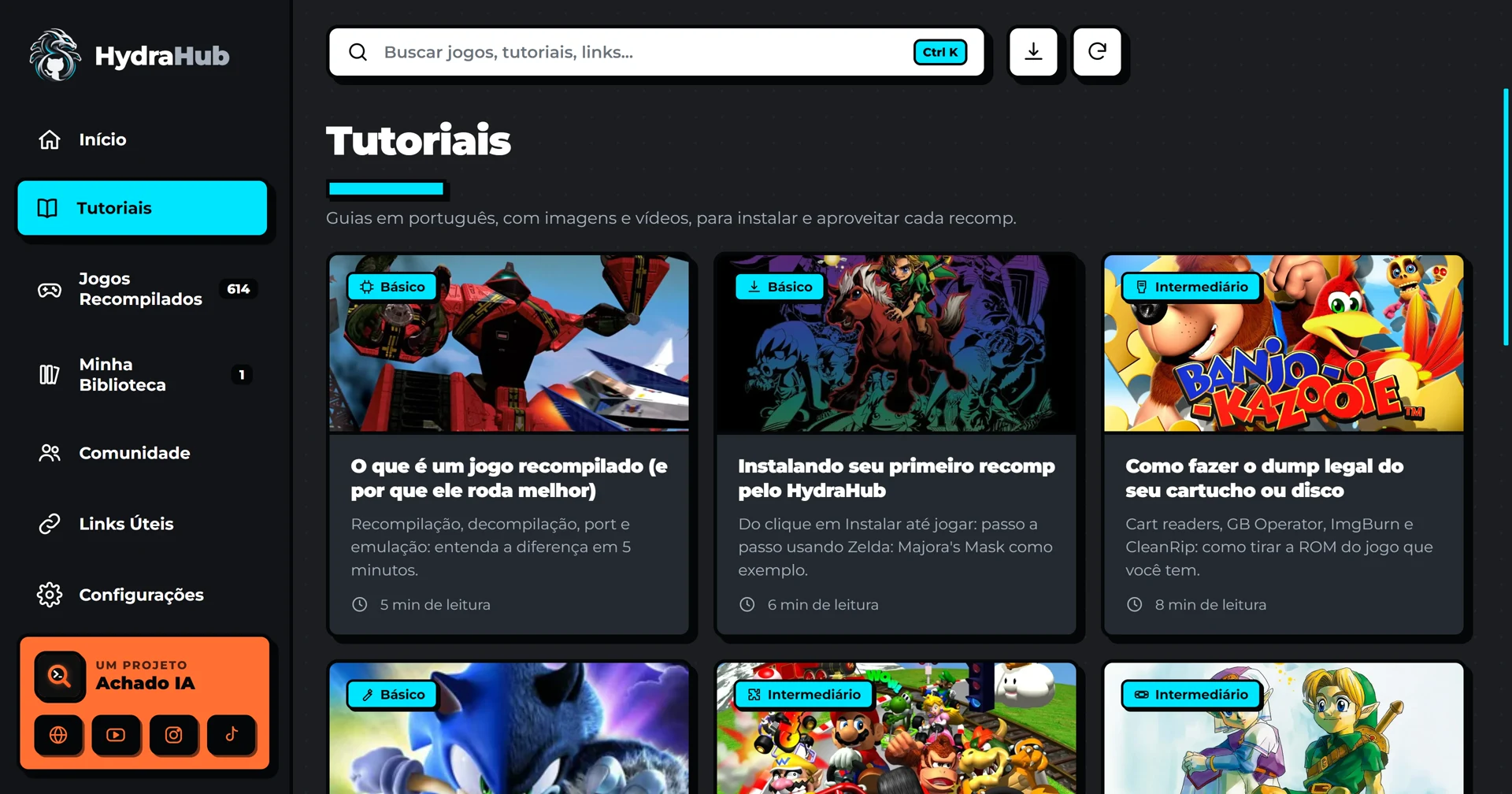 HydraHub: Guias em português, do básico ao avançado